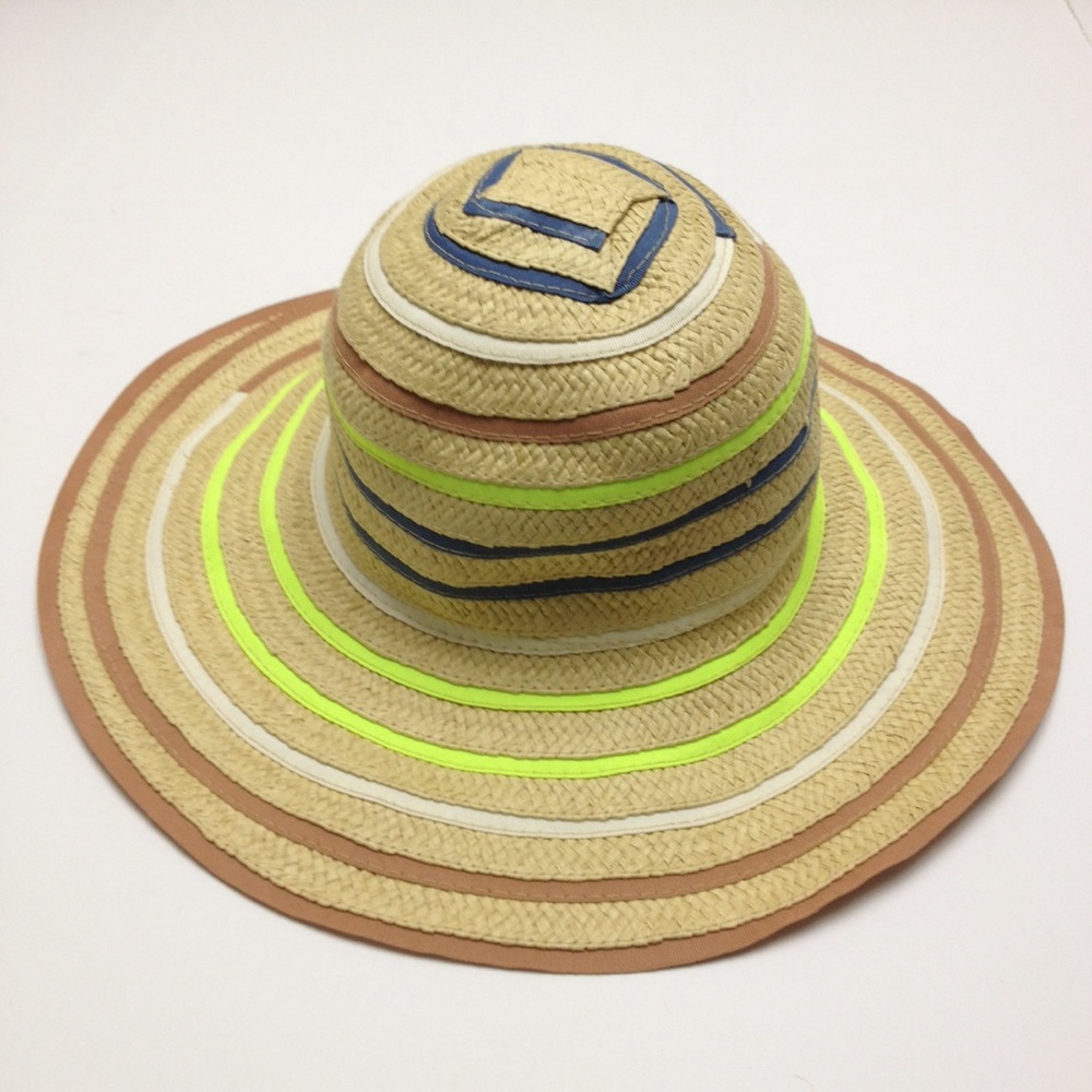 BCBGeneration STRAW BEACH HAT STRIPED BEIGE